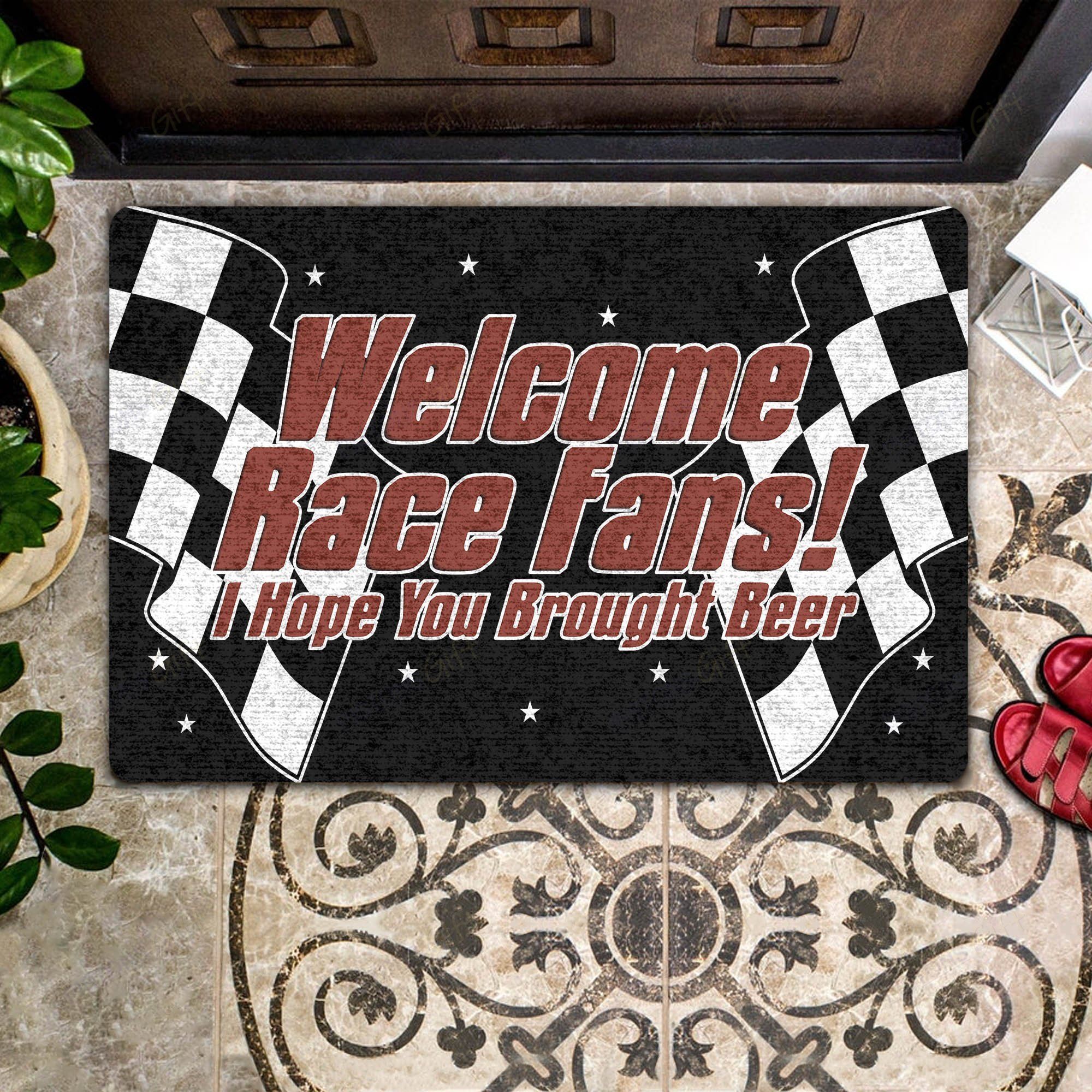 Welcome Race Fans All Over Printing Doormat