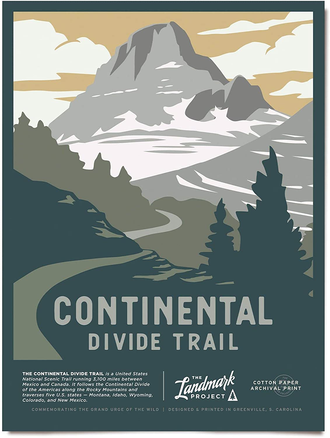 Travel Continental Divide Trail Visit Montana Idaho Wyoming Colorado New Mexico Poster Art Print      Home Decor Gift For Men Women Family Friend On Birthday Xmas