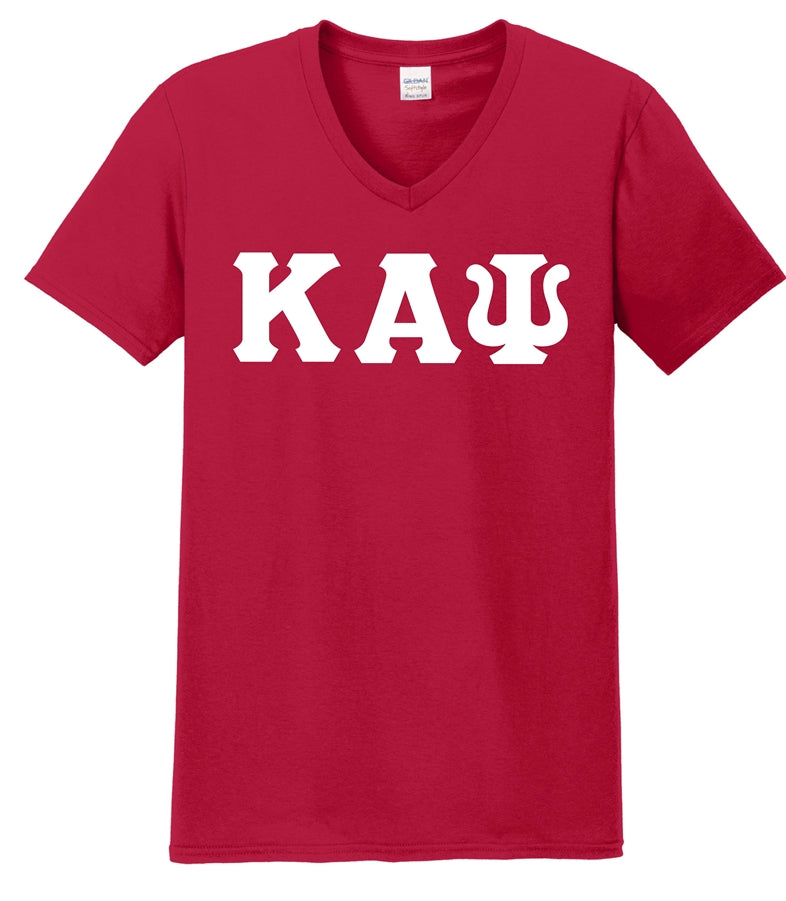 Kappa Alpha Psi Embroidered Single Layer V-Neck T-Shirt