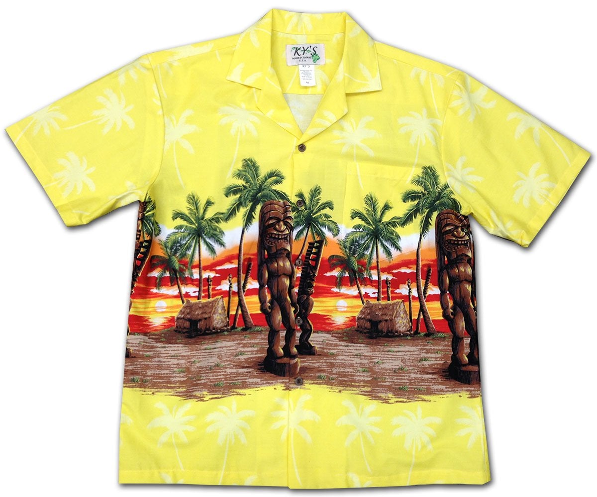 Tall Tikis Yellowhawaiian Shirt Made In Summer Beach Shirts Ha22589