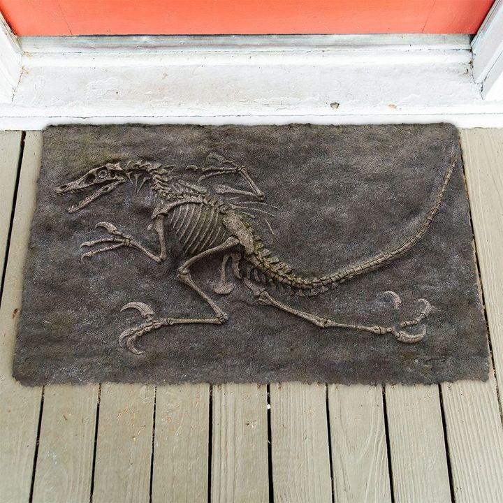 3D Dinosaur Fossil Funny Indoor And Outdoor Doormat Gift For Archeology Lovers Birthday Gift Decor Warm House Gift Welcome Mat 2