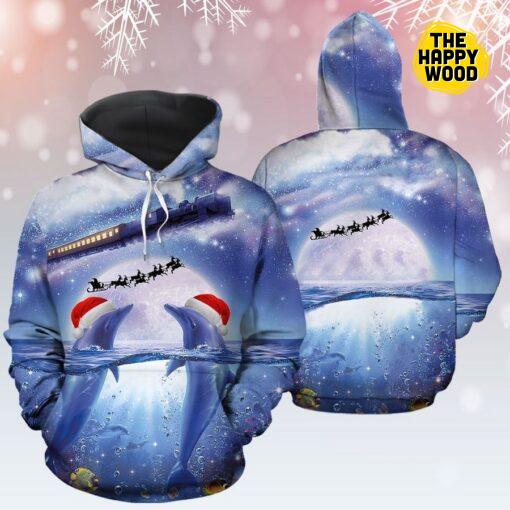 Dolphin Christmas Hoodie Sweatshirt