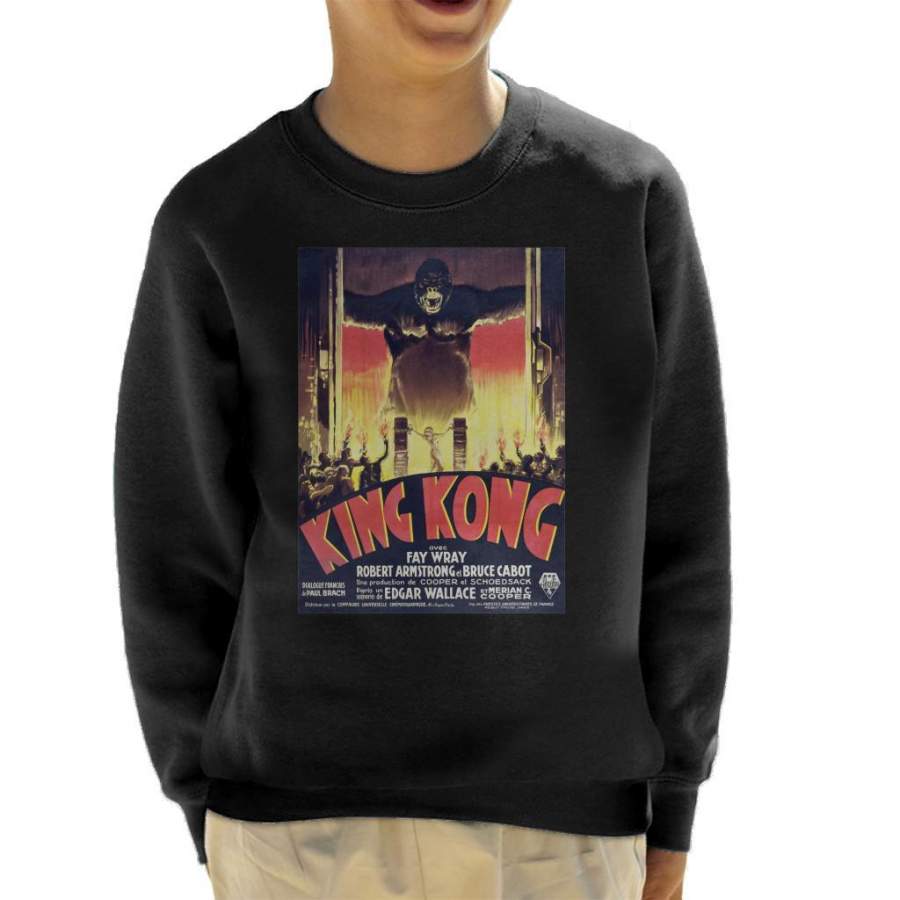 King Kong 1933 Movie Poster Kid’s Sweatshirt