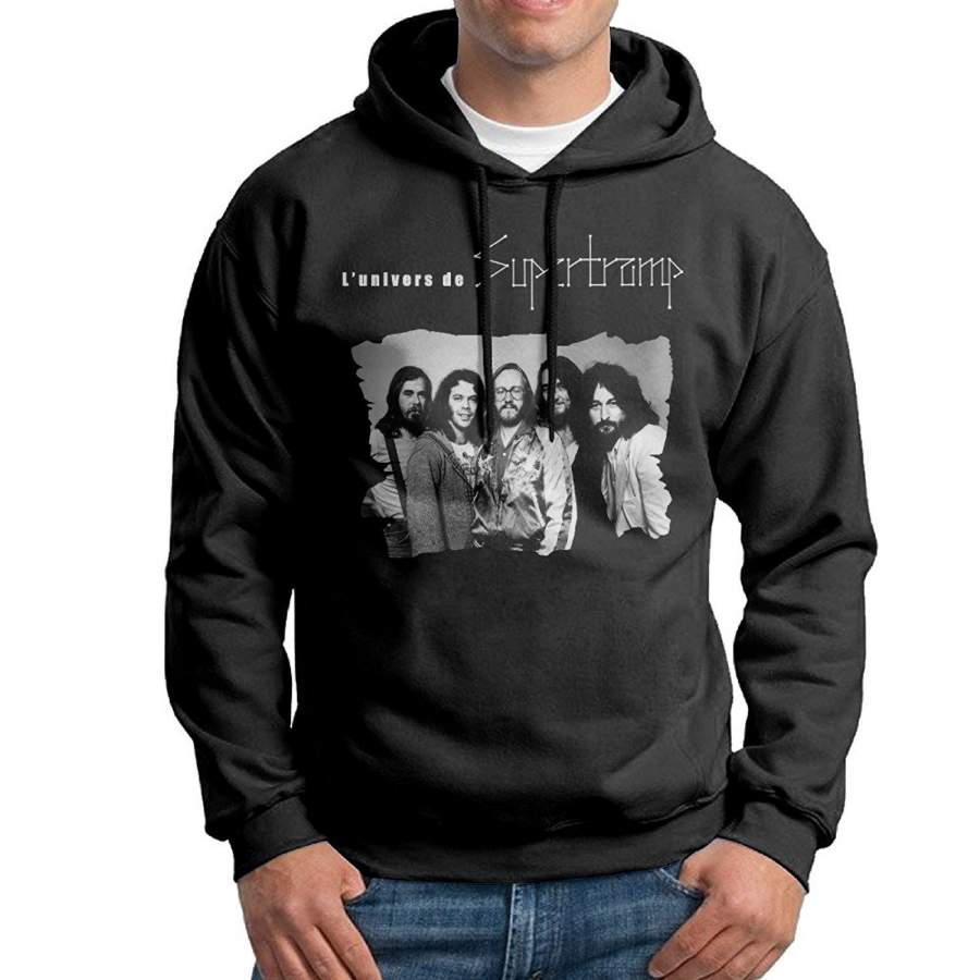 Happwan Men’s Supertramp Band Poster Hooded Sweatshirt