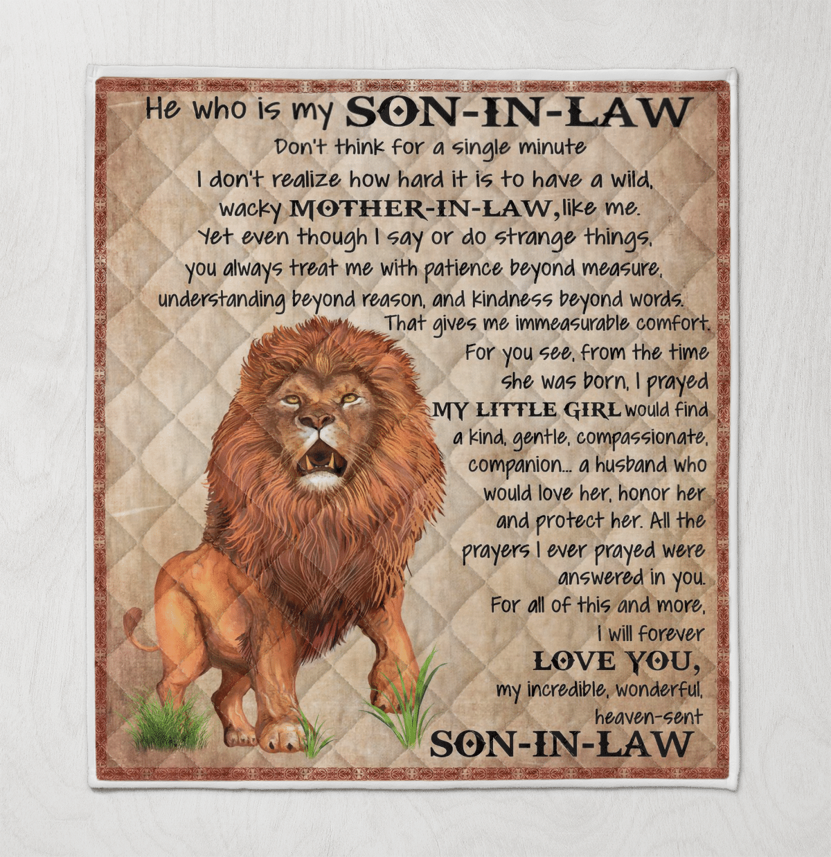 Wooni He Who Is My Son In Law Lion Quilt Blanket Quilt Wq221216