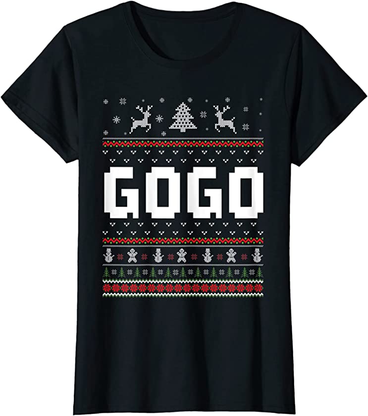 Womens Gogo Ugly Holiday Party Matching Ugly Christmas Sweater T-Shirt