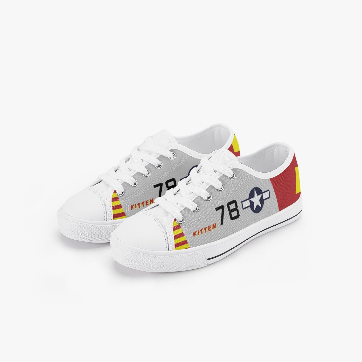 P-51 “Kitten” Kid’S Low Top Canvas Shoes – White