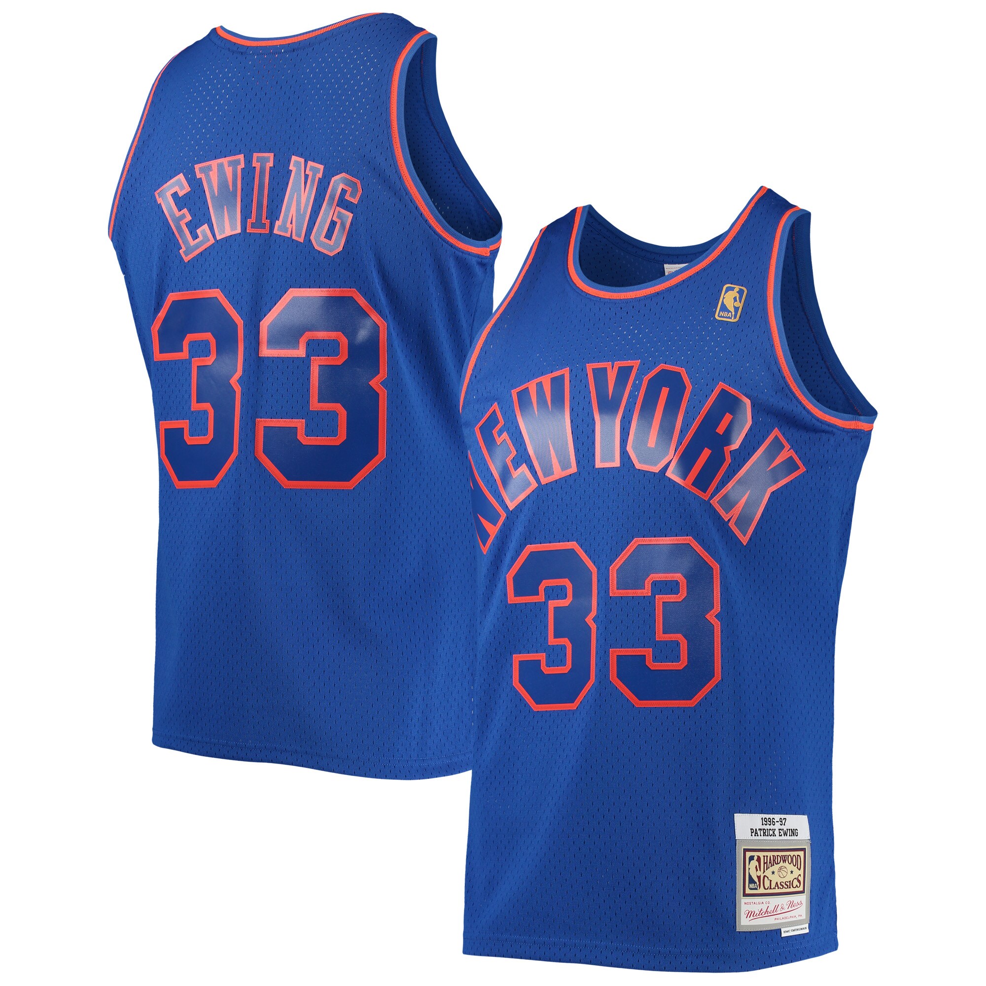 Patrick Ewing New York Knicks Mitchell & Ness 1996/97 Hardwood Classics Swingman Jersey – Blue