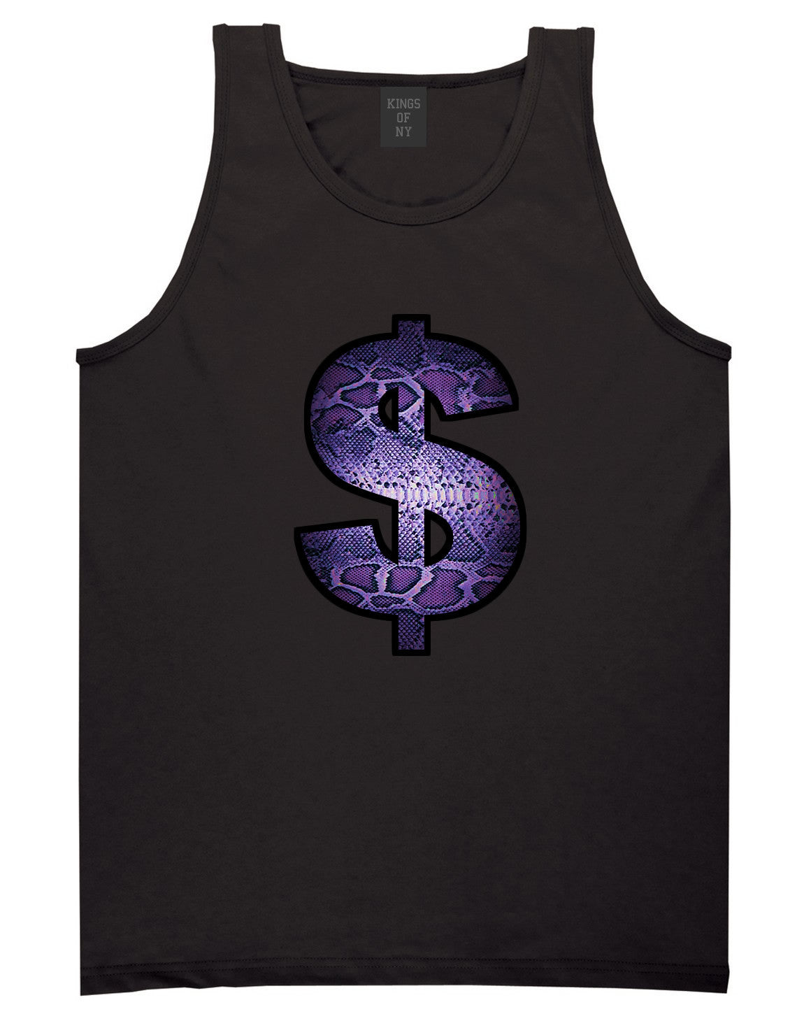 Snakeskin Money Sign Purple Animal Print Tank Top