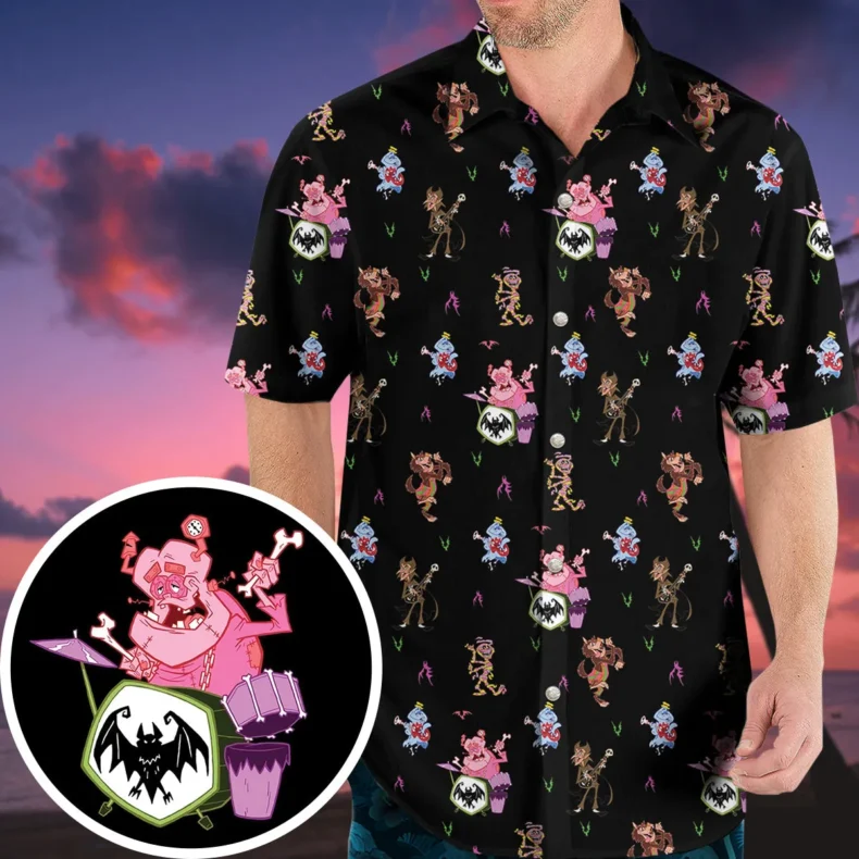 Monsters Cereal Pattern Hawaiian Shirt