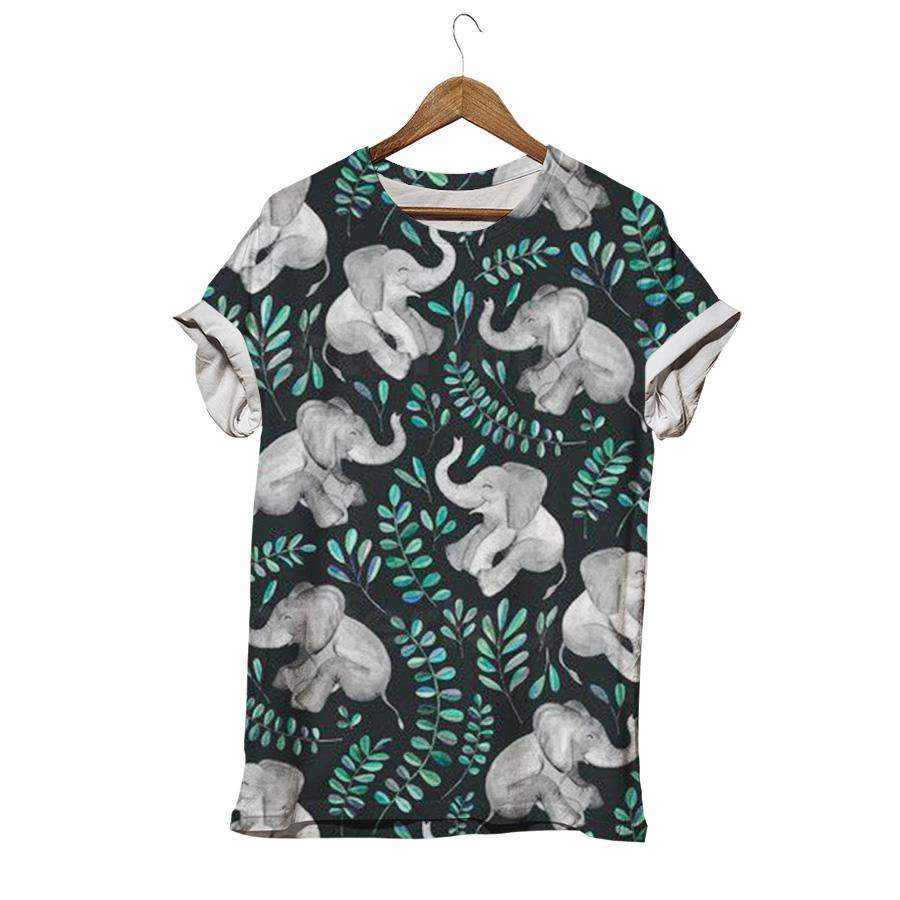 Botanical White Save Elephant T-shirt