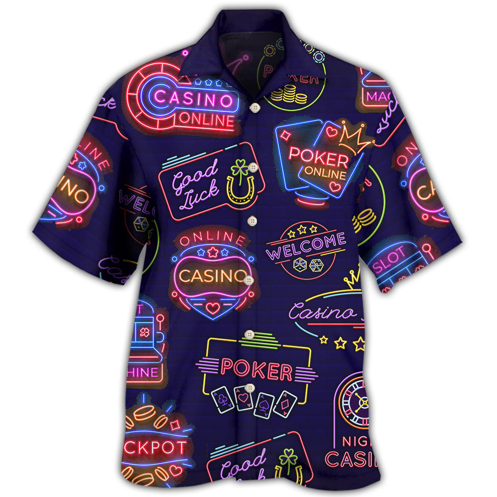 Poker Neon Casino Art Hawaii Shirt Ha1902