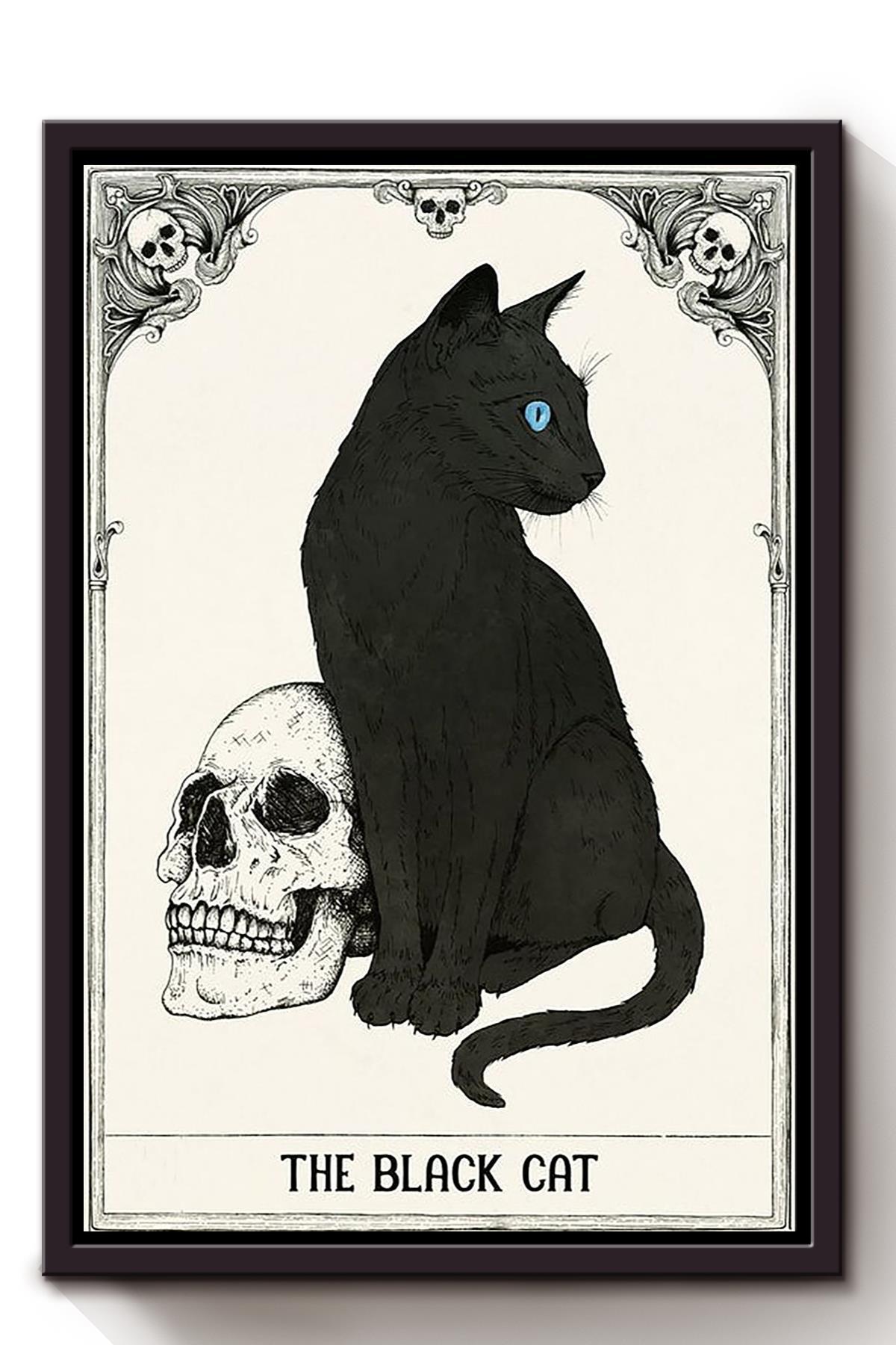 The Black Cat Animal Wall Art Gift For Cat Lover International Cat Day Kitten Foster Halloween Canvas And Poster, Canvas Prints, My Poster Wall, Canvas Wall Art, Wall Decor Visual Art, Halloween Gift, Happy Halloween