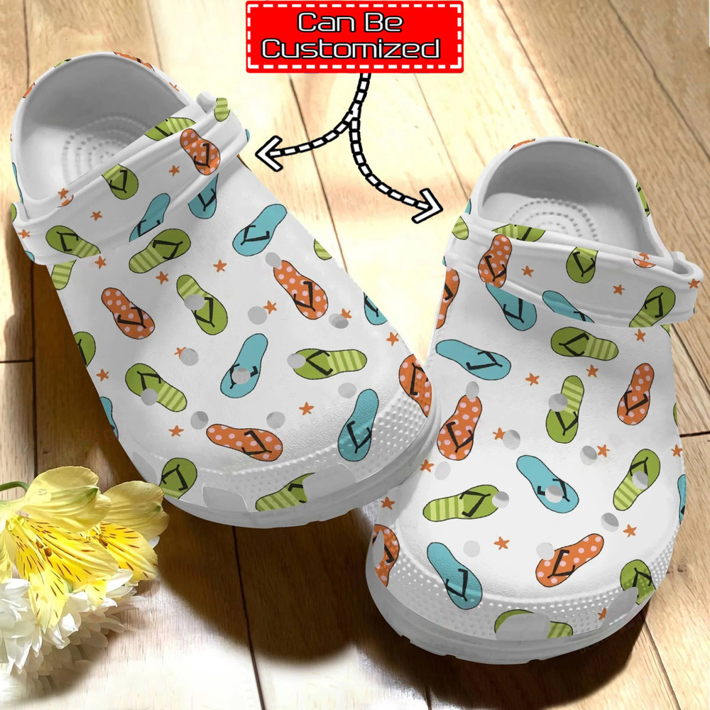 Flip Flops Crocs – Personalized Flip Flops Pattern Clog Shoes For Men And Women