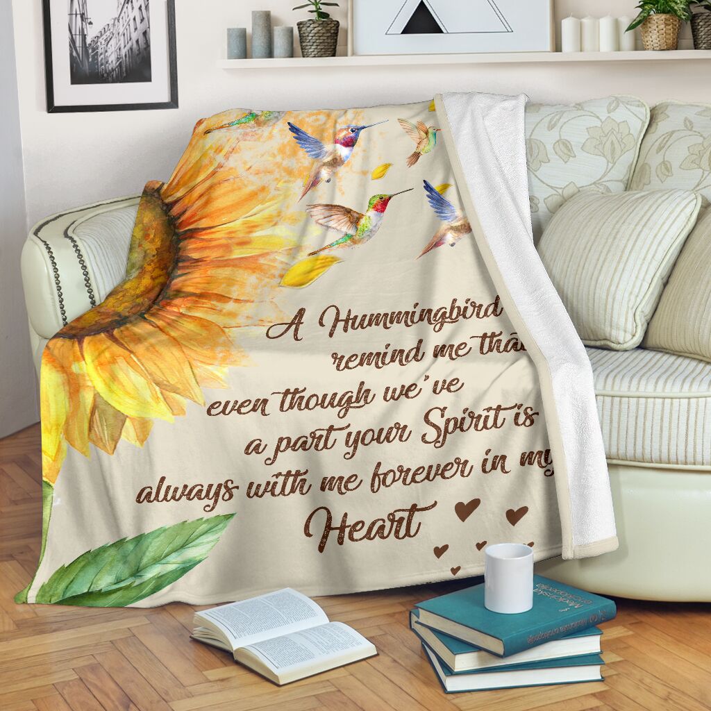 Hummingbird in my heart premium blanket