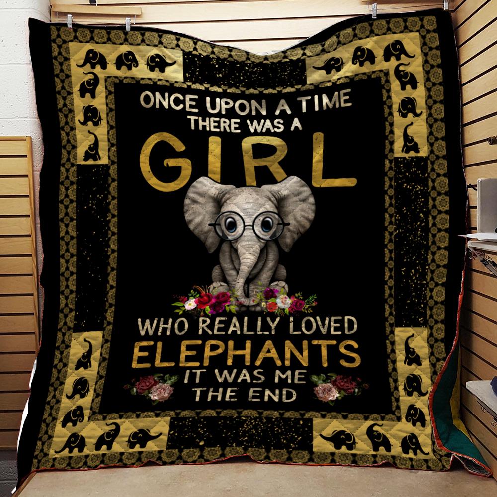 Elephant Girl Quilt Blanket