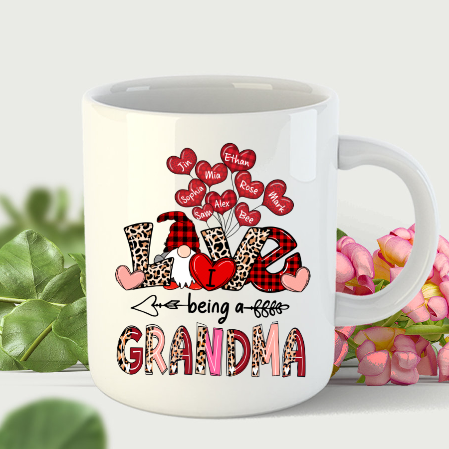 I Love Being A Grandma Gnome Leopard Mug