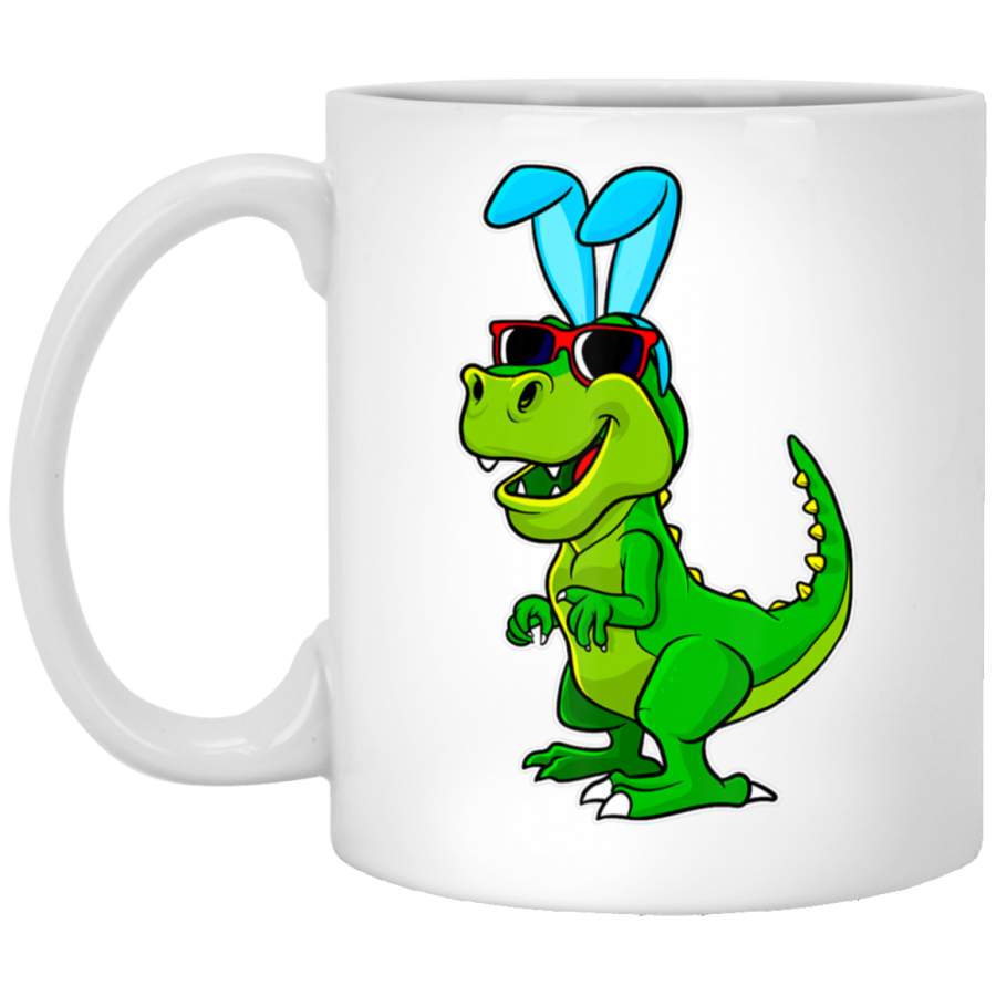 Rex Easter Bunny Funny Dinosaur Boys Basket Stuffers Kids White Mug