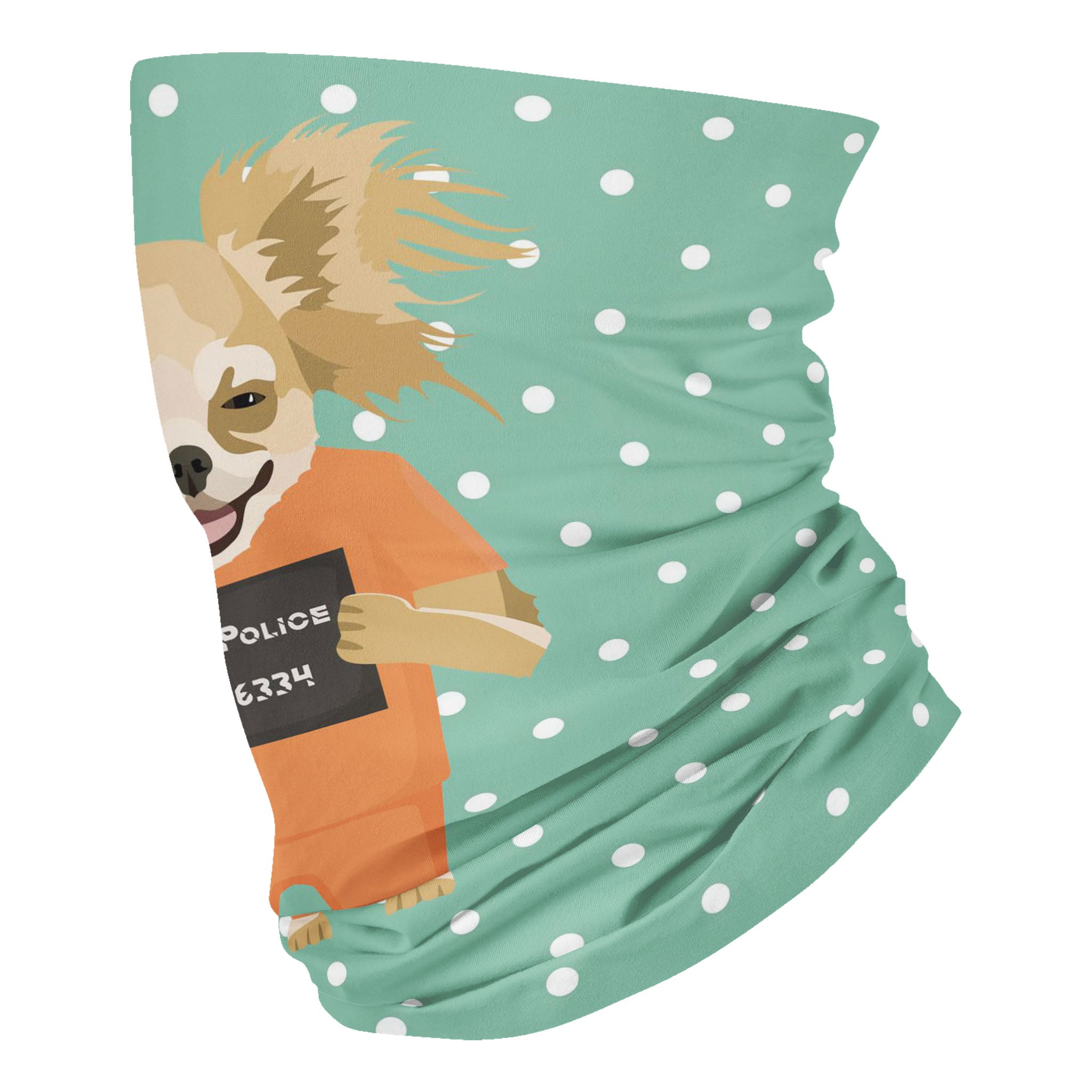 Mugshot prison clothes dog chihuahua – Neck Gaiter