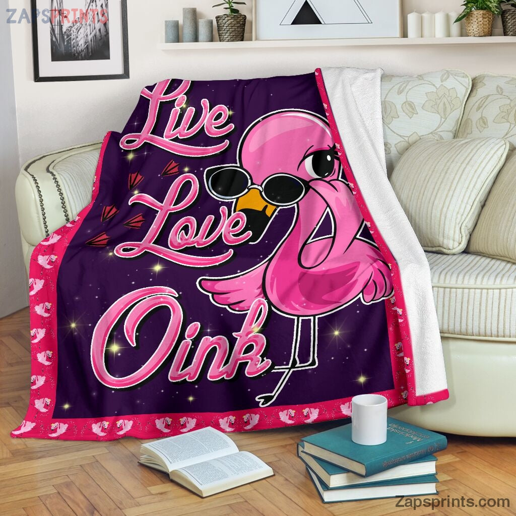 Live Love Pink Flamingo Blanket – Cool Gift Ideas