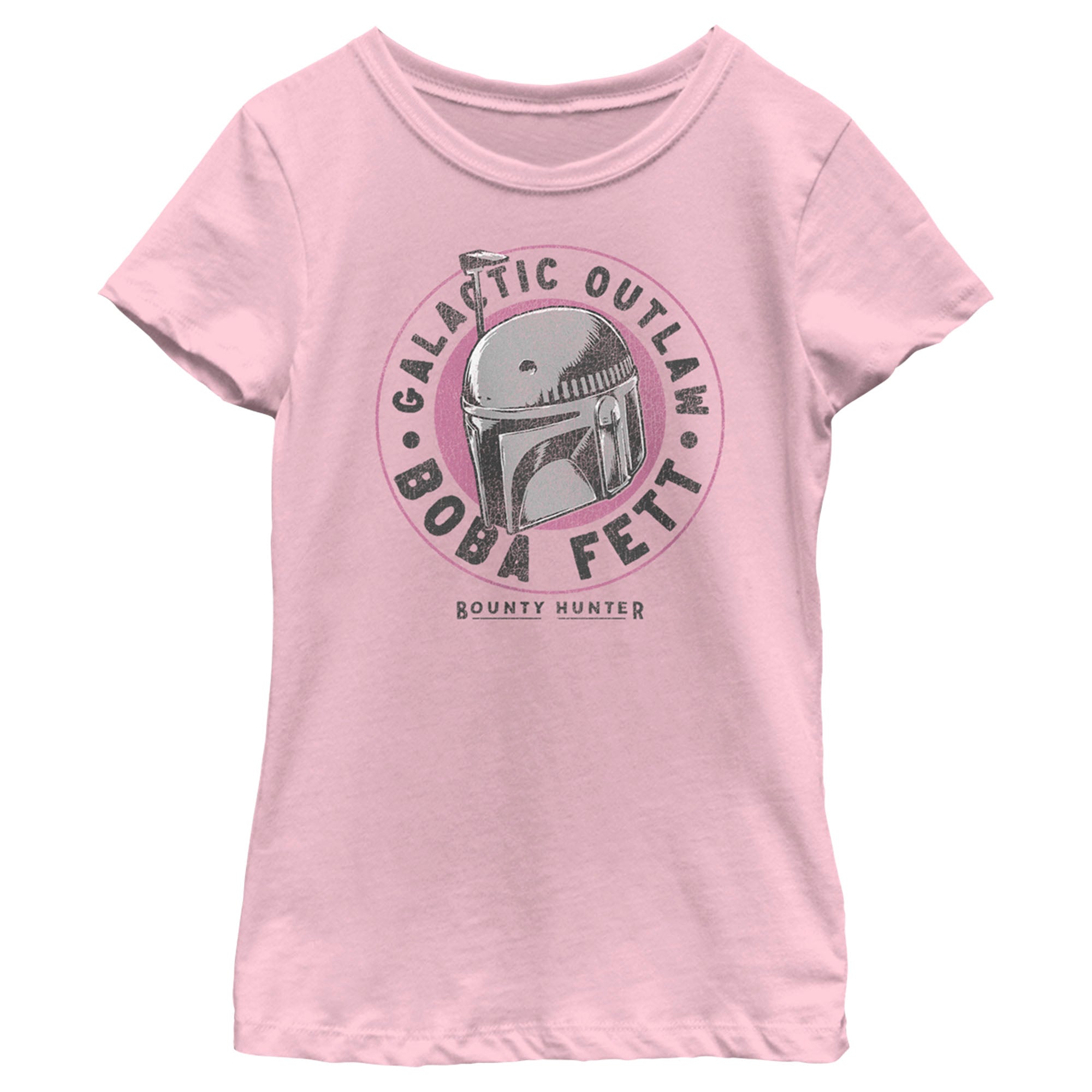 The Book Of Boba Fett Girl’S Galactic Outlaw Distressed Logo  T-Shirt