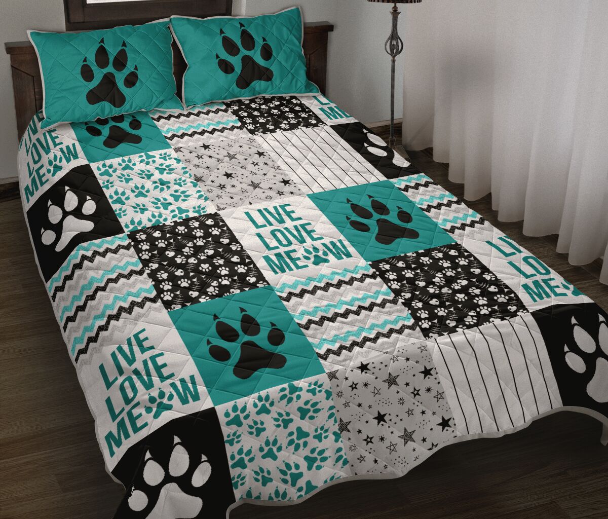 Cat Paw Shape Pattern Qbs Comfortable High Quality Quilt Bedding Set Bedroom Decoration Twin