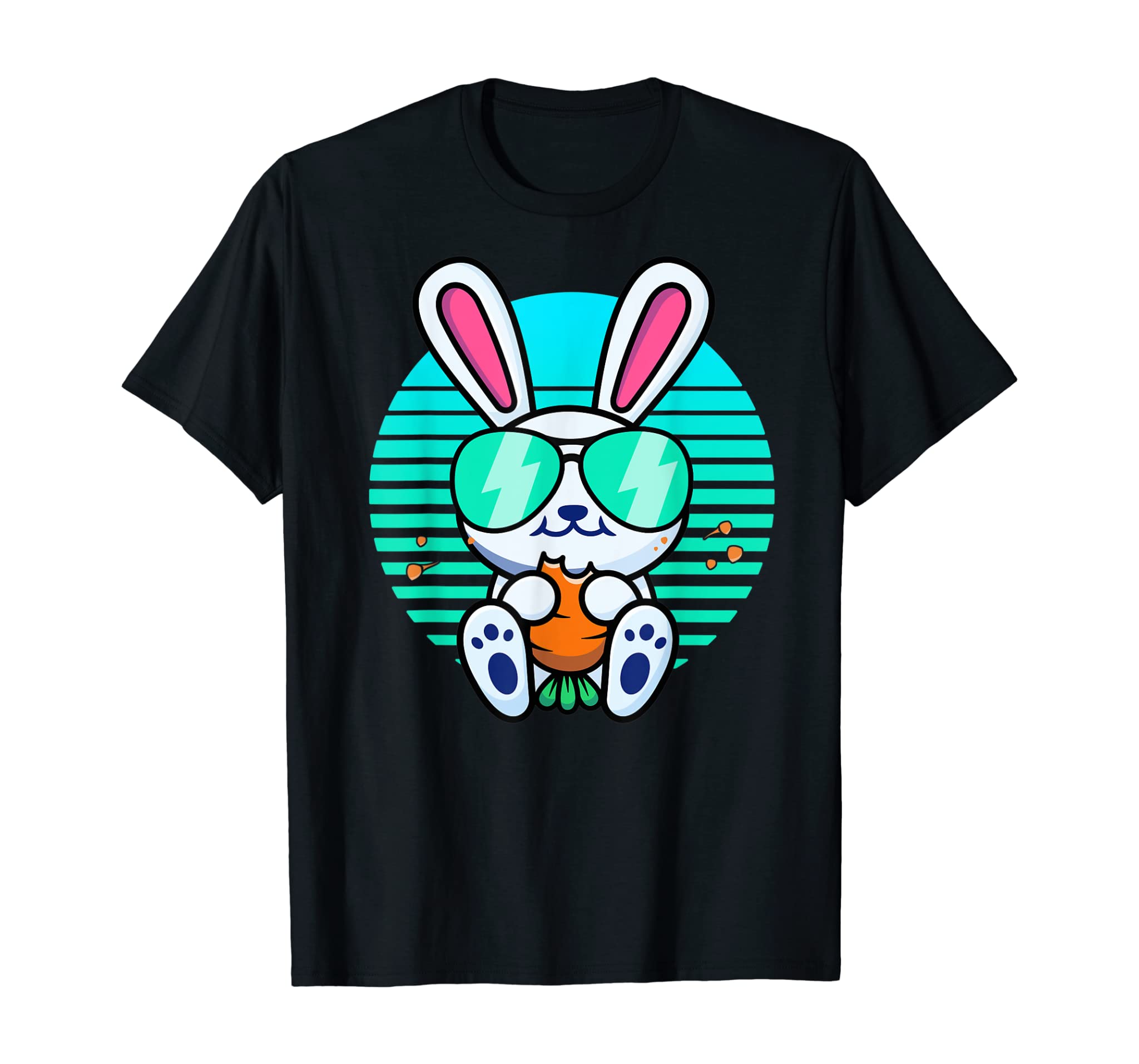 Retro Bunny Shirts For Girls Boys Kids Rabbit Lover Gifts T-Shirt