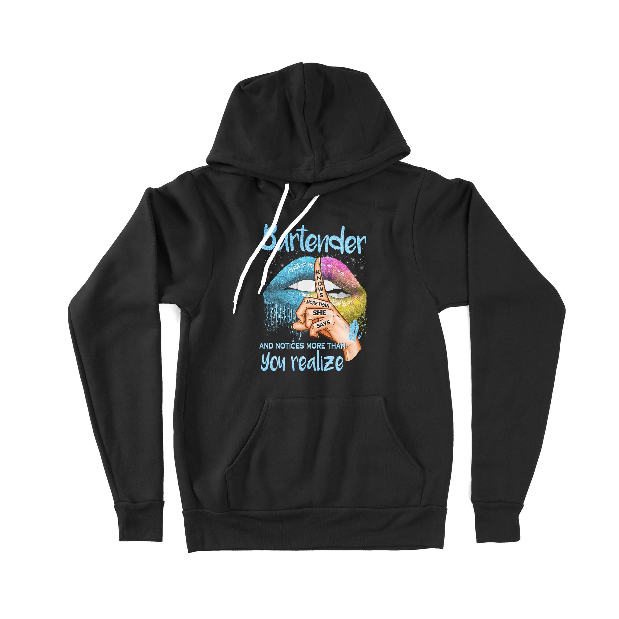 Secret Lip Finger Bartender Knows More Than She Says And Notice More Than You Realize – Premium Hoodie