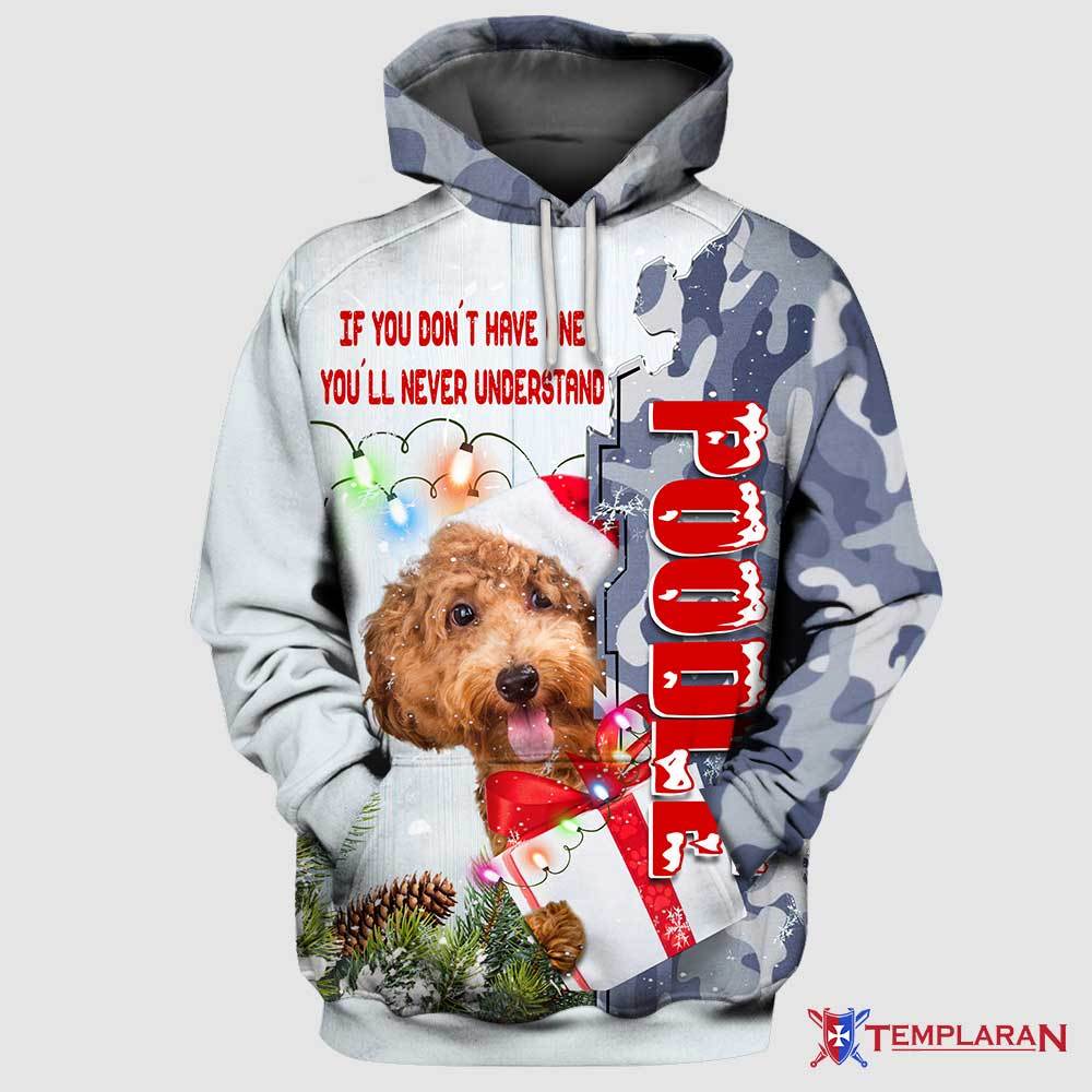 Merry Christmas Dogs Poodle 3D Full Printing