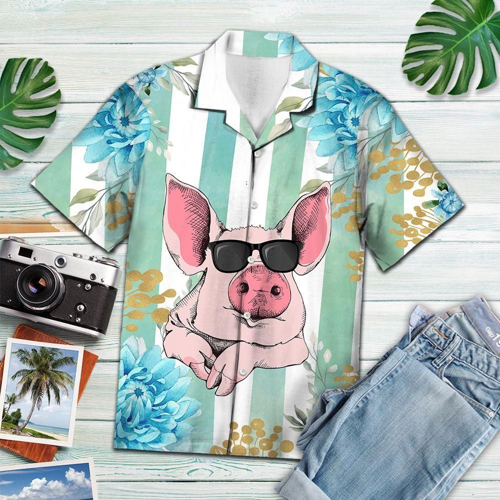 Tropical Pig Aloha Hawaiian Shirt Colorful Short Sleeve Summer Beach Casual Shirt For Men And Women