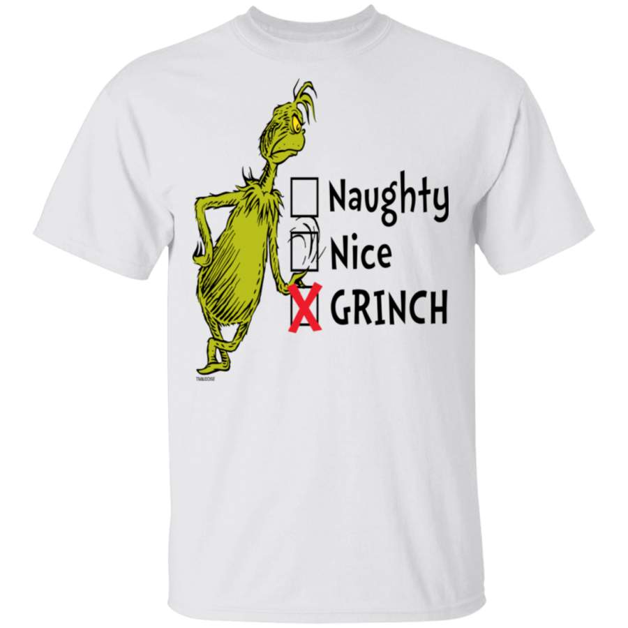 Naughty, Nice or Grinch Dr Seuss T Shirt Teacher Youth Dr Seuss T Shirt ...