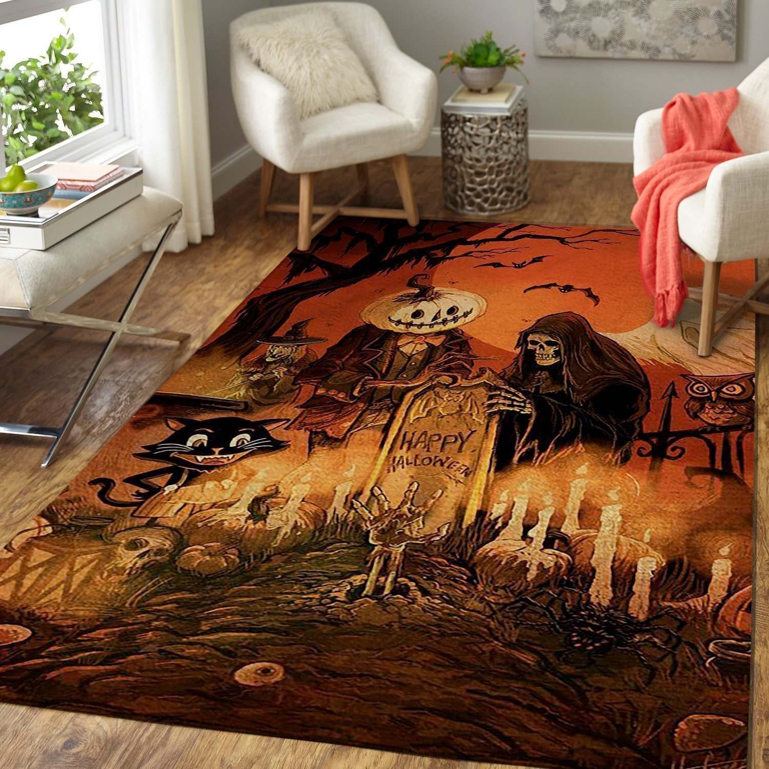 Happy Halloween Hh190830 Area Rug Qu46525 Rug Carpet Area Rug For Living Room Bedroom Rug Home Decor