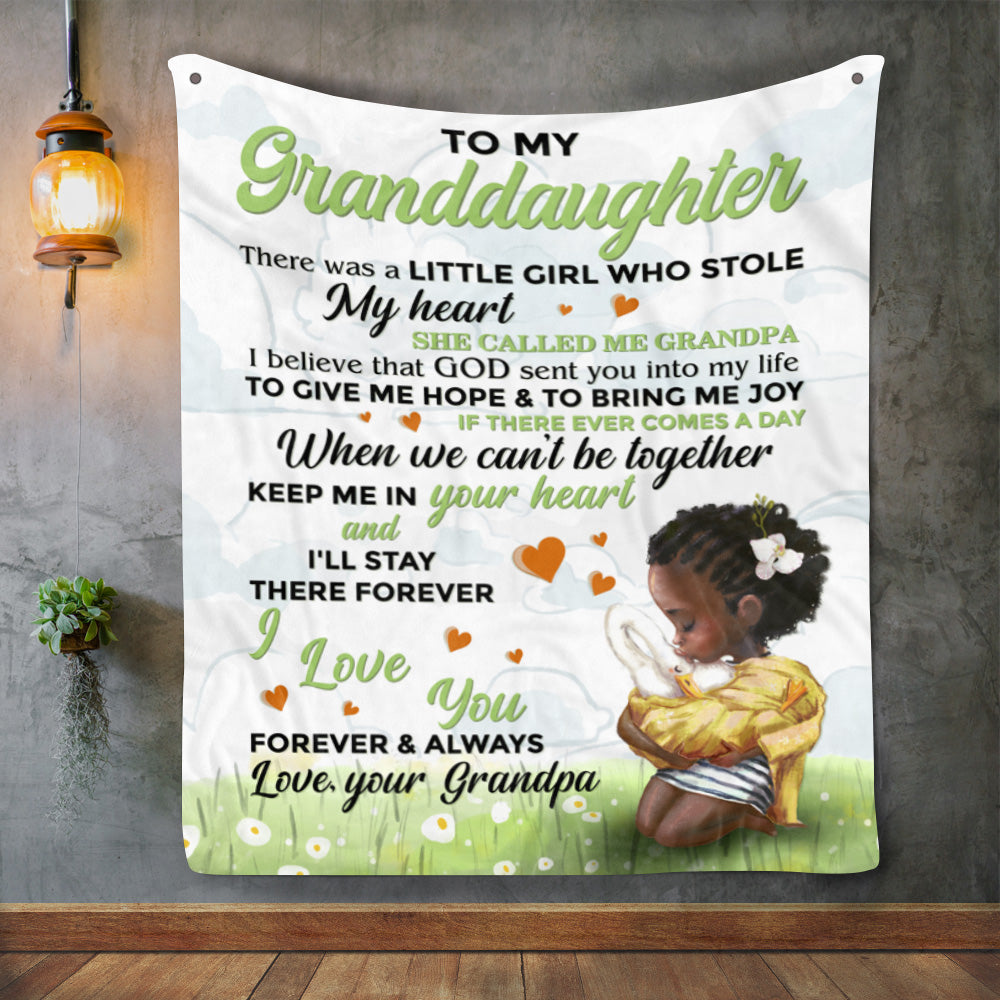 To My Granddaughter From Grandpa Fleece Blanket – Gifts For Granddaughter