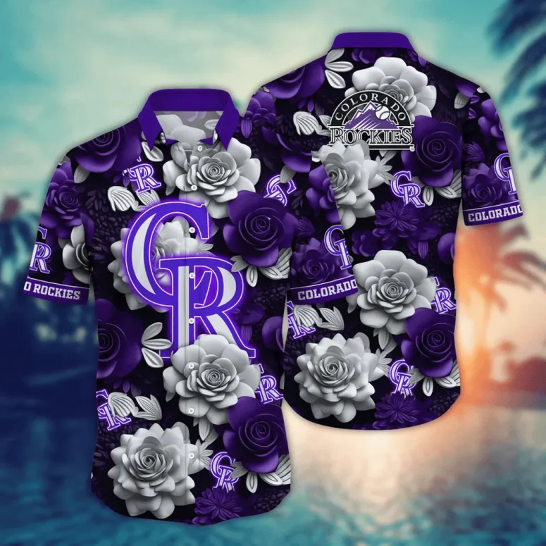 Colorado Rockies Rose Bloom Hawaiian Shirt