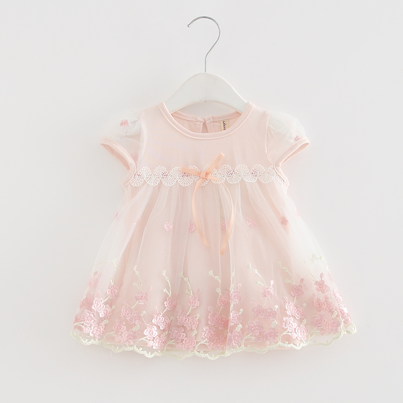 Baby Girls Dress New Short Sleeve Newborn Dresses for Baby Girls Summer Birthday Party Dress Baby Clothing 0-2T alx