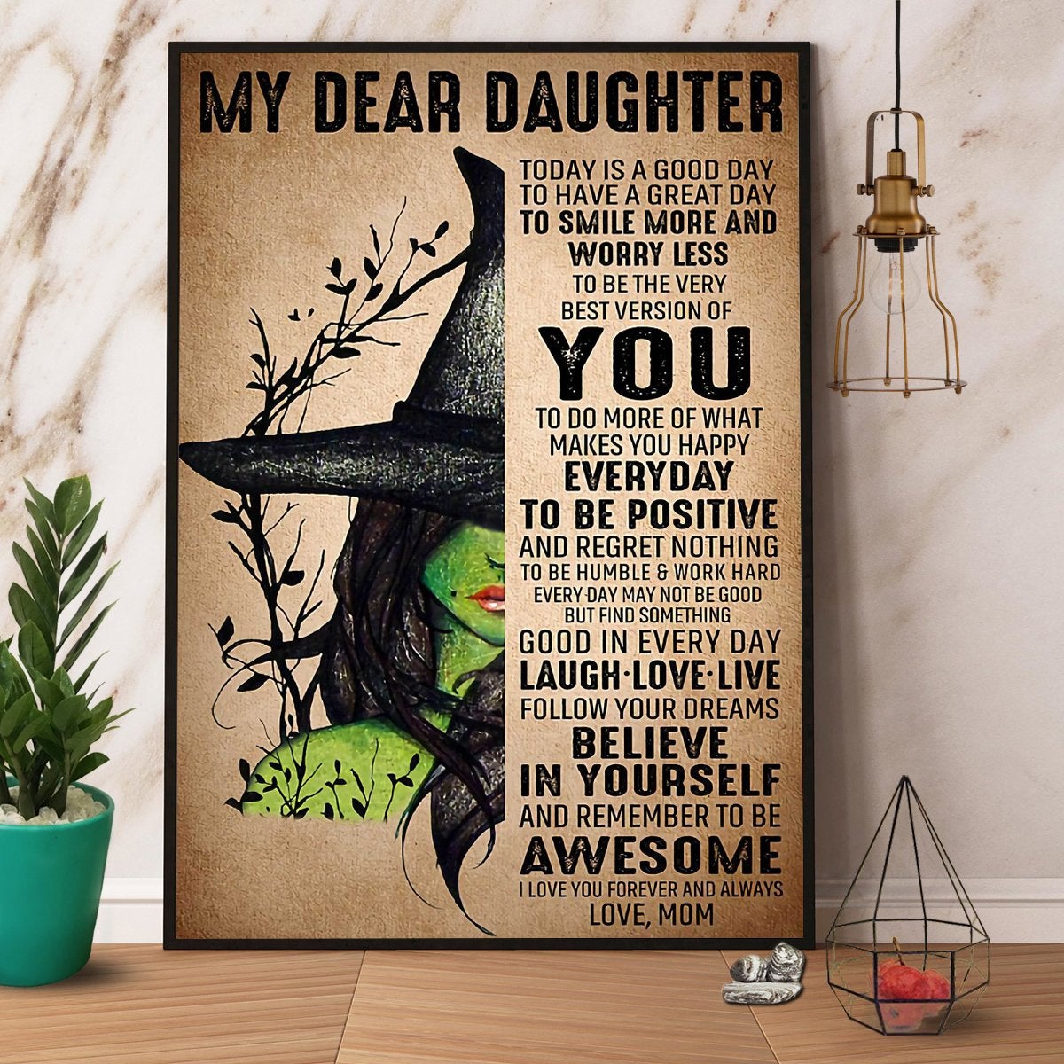 Witch Mom My Dear Daughter Today Is A Good Days Believe In Yourself Halloween Gift Canvas And Poster, Canvas Prints, My Poster Wall, Canvas Wall Art, Wall Decor Visual Art