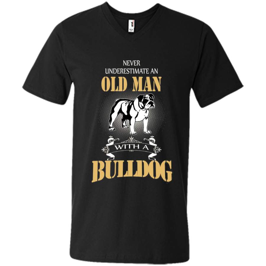 Never Underestimate An Old Man With A Bulldog Tee Shirt shirt