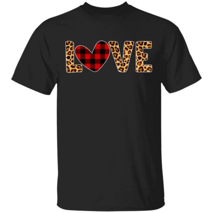 Red Buffalo Plaid Leopard Print Hearts Love Valentine's Day Shirts – Cool Amazing Fashion