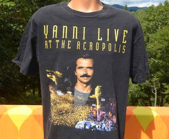 Vtg 90S T Yanni Live Acropolis Band By Skippyhaha T-Shirt