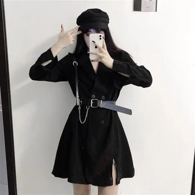 black dress korean harajuku vintage mini suit summer dresses for women 2020 elegant office clothes cosplay alx