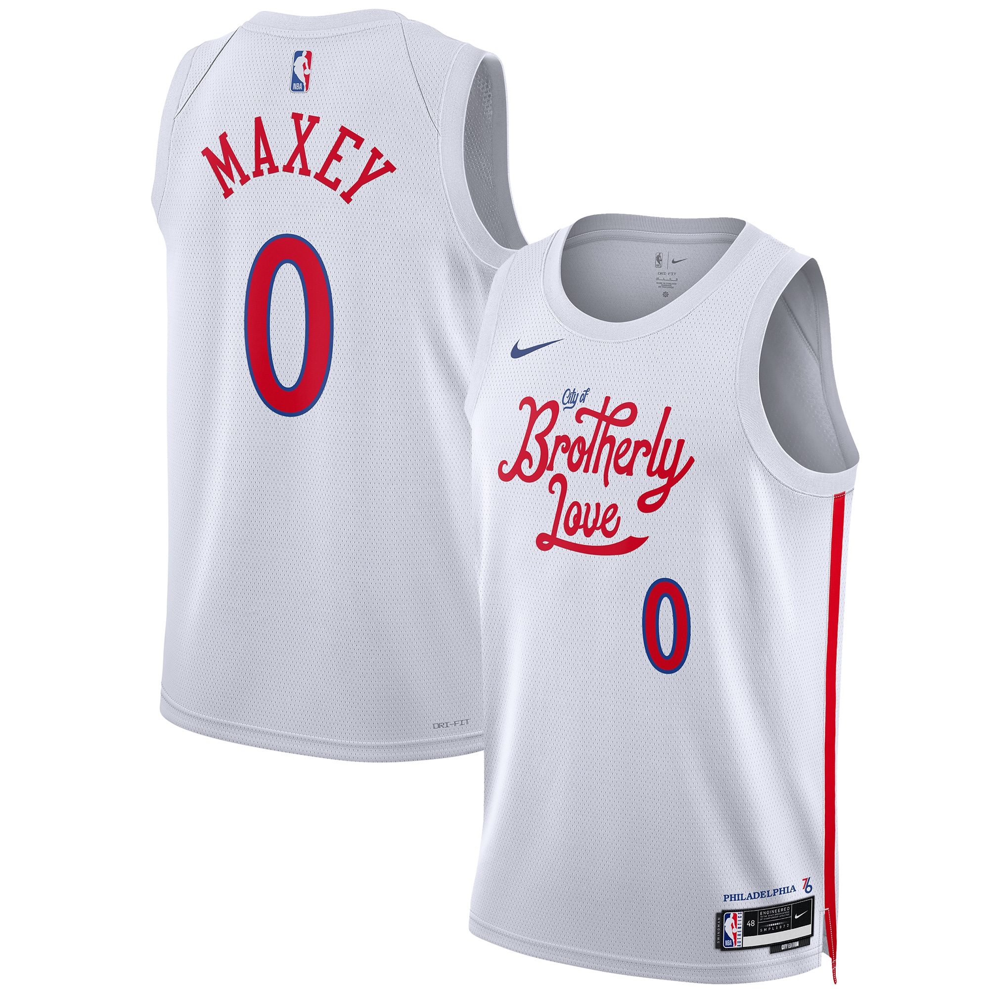 Tyrese Maxey Philadelphia 76ers Unisex 2022/23 Swingman Jersey – City Edition – White