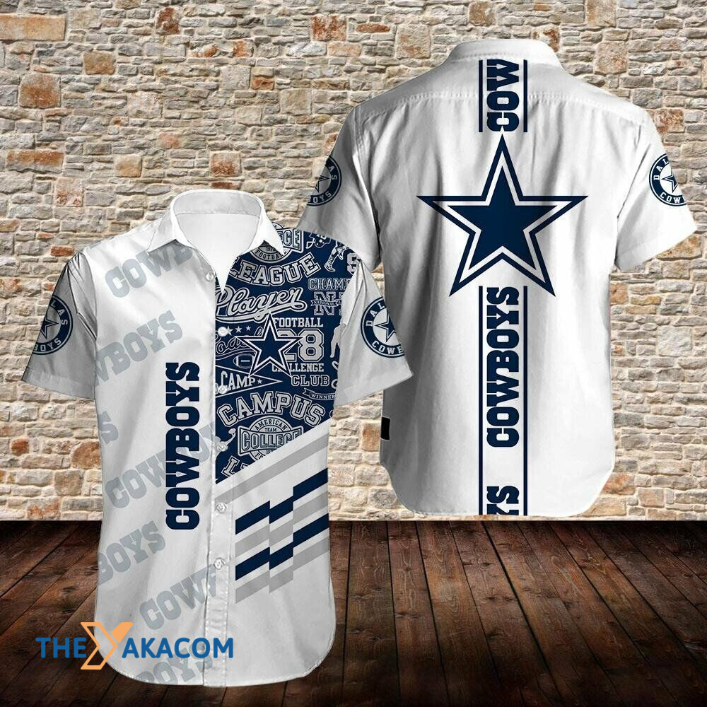 Dallas Cowboys Logo Print Gift Nfl For Fan Short Sleeve Hawaii Shirt Ha10121