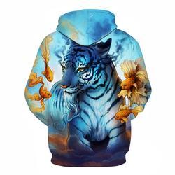 Dream Blue Tiger 3D Hoodie Sweatshirt Men Women Pullover Animal Tn12200