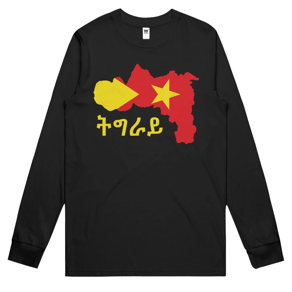 Tigray Flag On Map Long Sleeve T Shirts