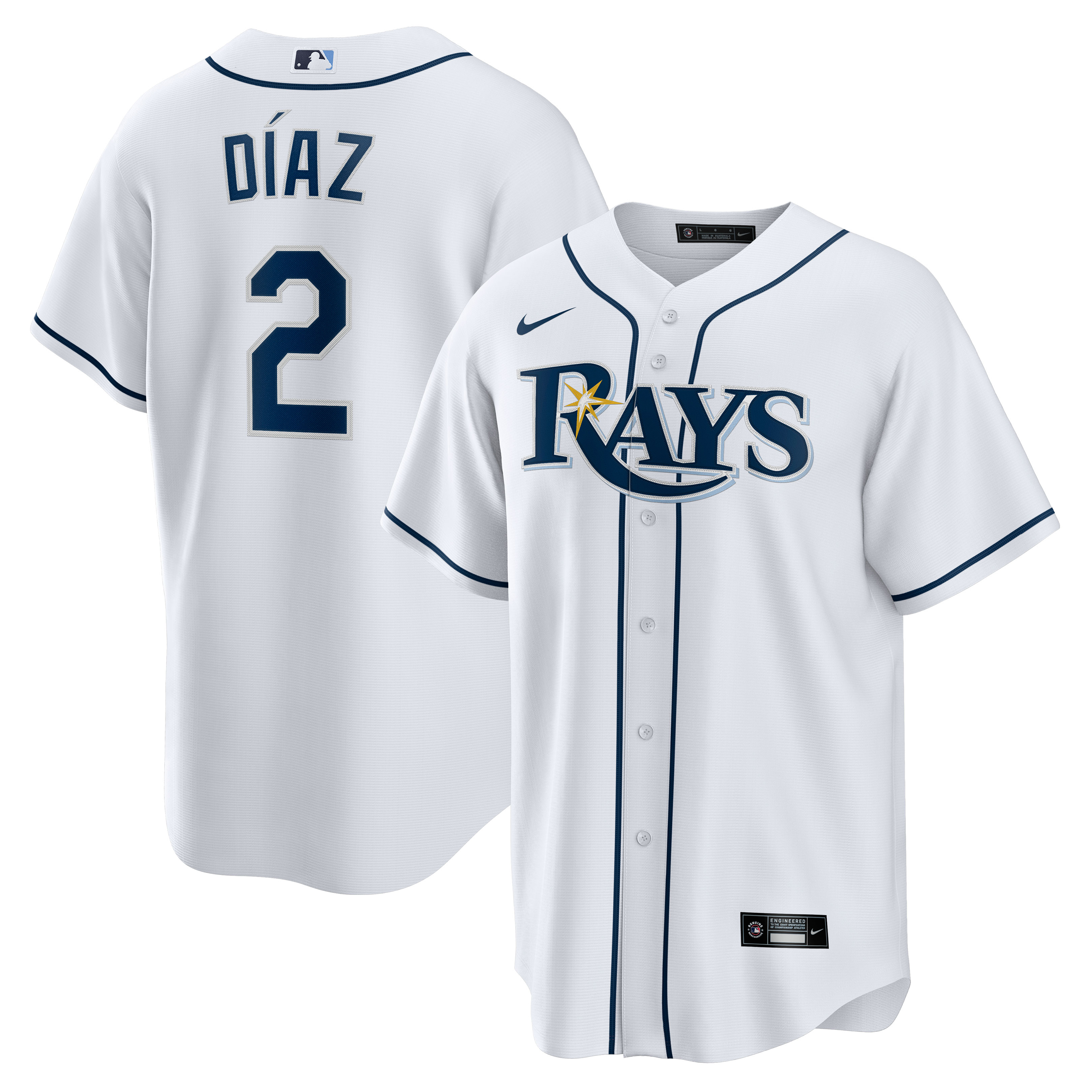 Yandy Díaz Tampa Bay Rays Home Replica Player Jersey – White