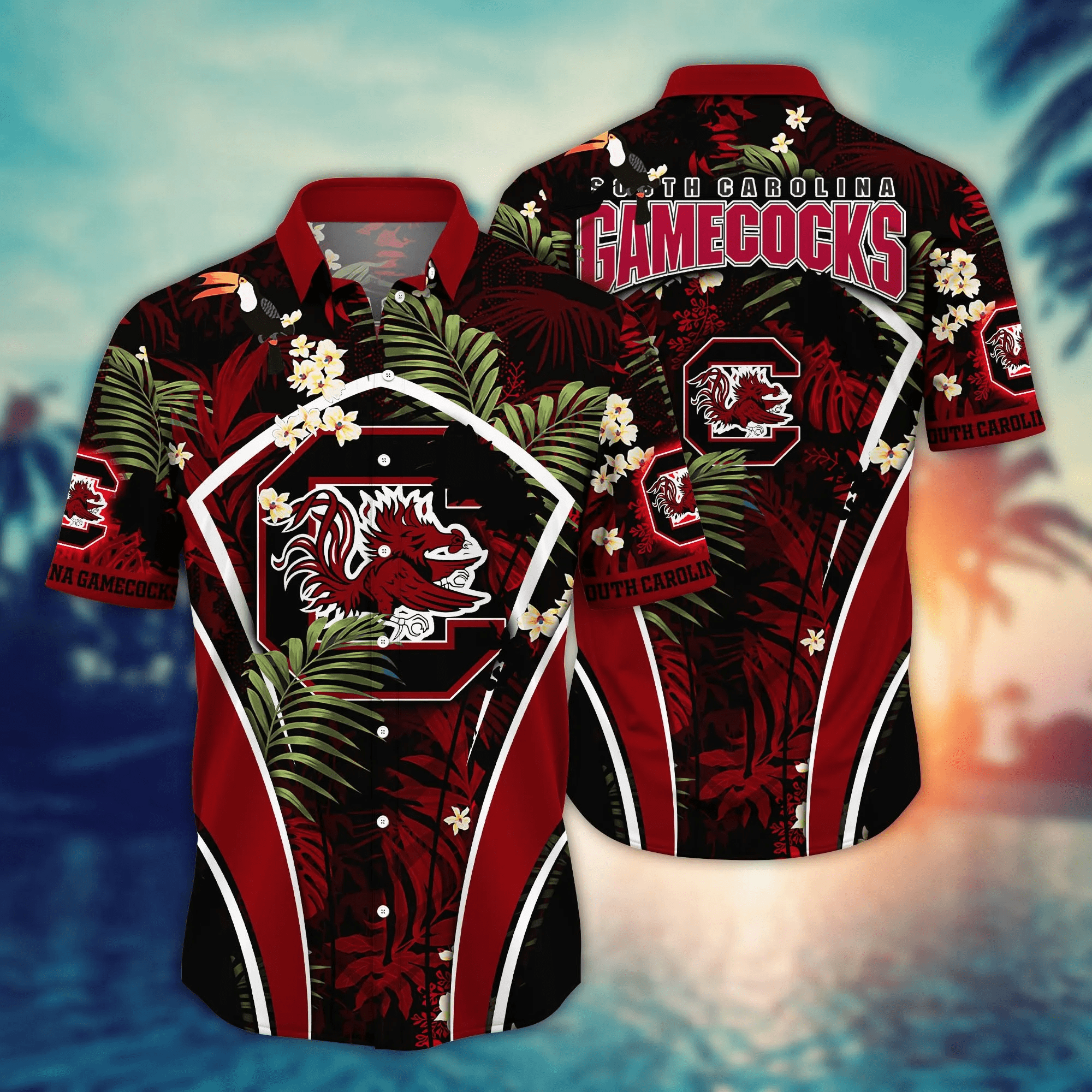 South Carolina Gamecocks NCCA Hawaiian Shirt Hiking Aloha Shirt