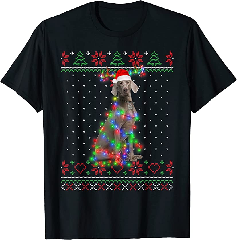 Weimaraner Dog Ugly Sweater Christmas Puppy Dog Lover T-Shirt