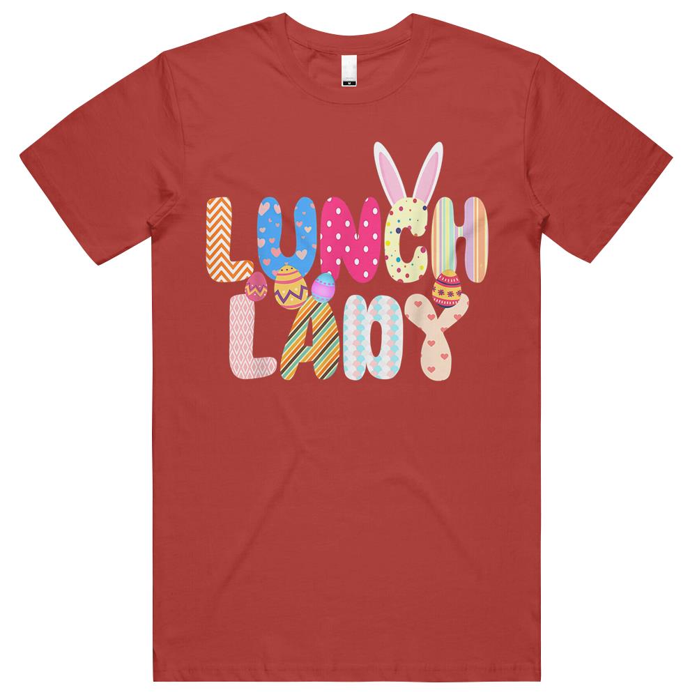 Bunny Lunch Lady Funny Egg Easter Day Floral T Shirts