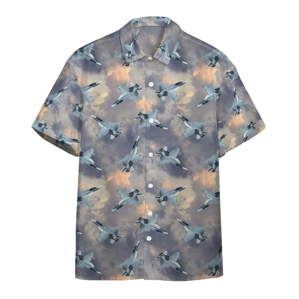 Gearhumans Super Hornet Aircraft Sky Custom Hawaiian Shirt Ha27406