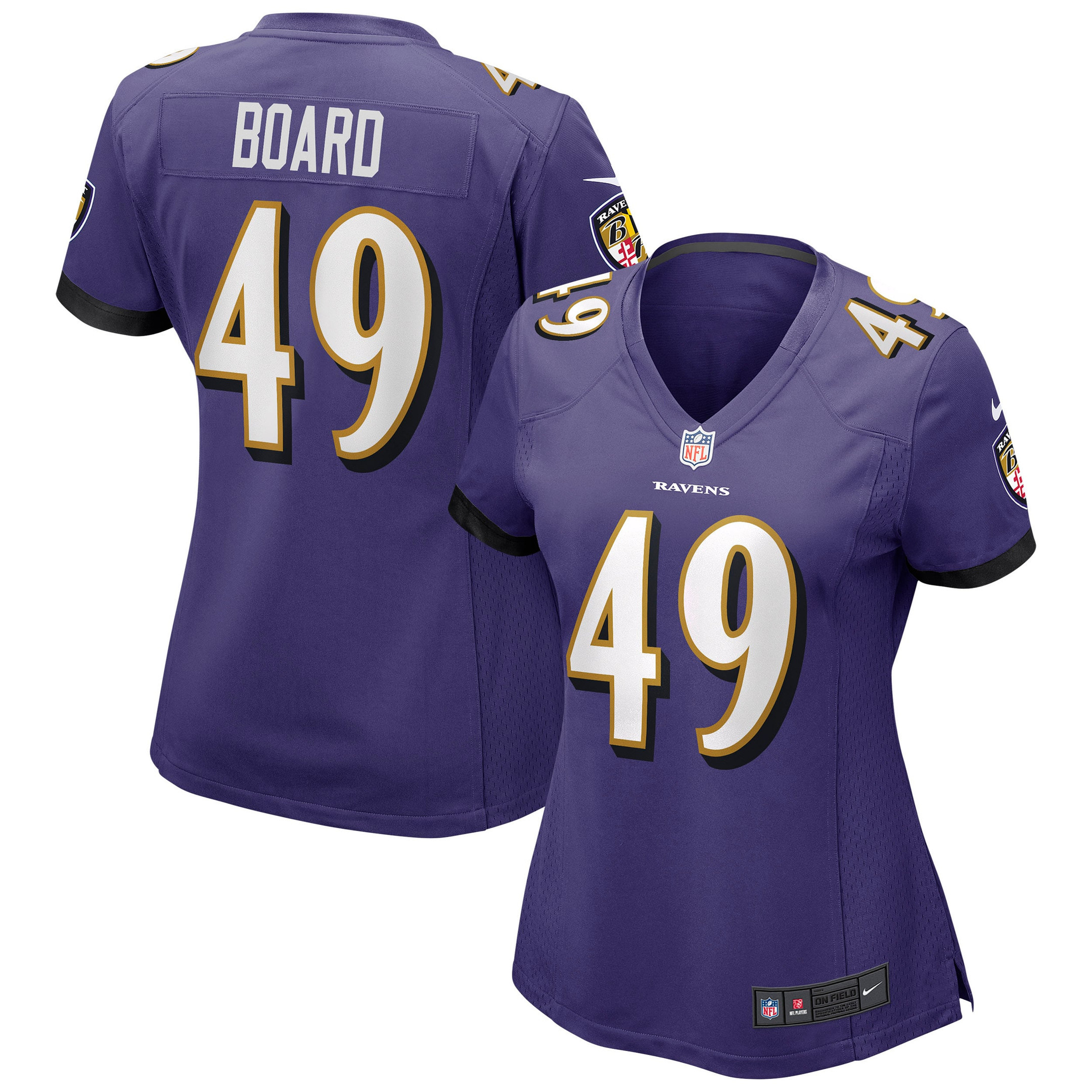 Chris Board Baltimore Ravens Womens Game Jersey – Purple NFL